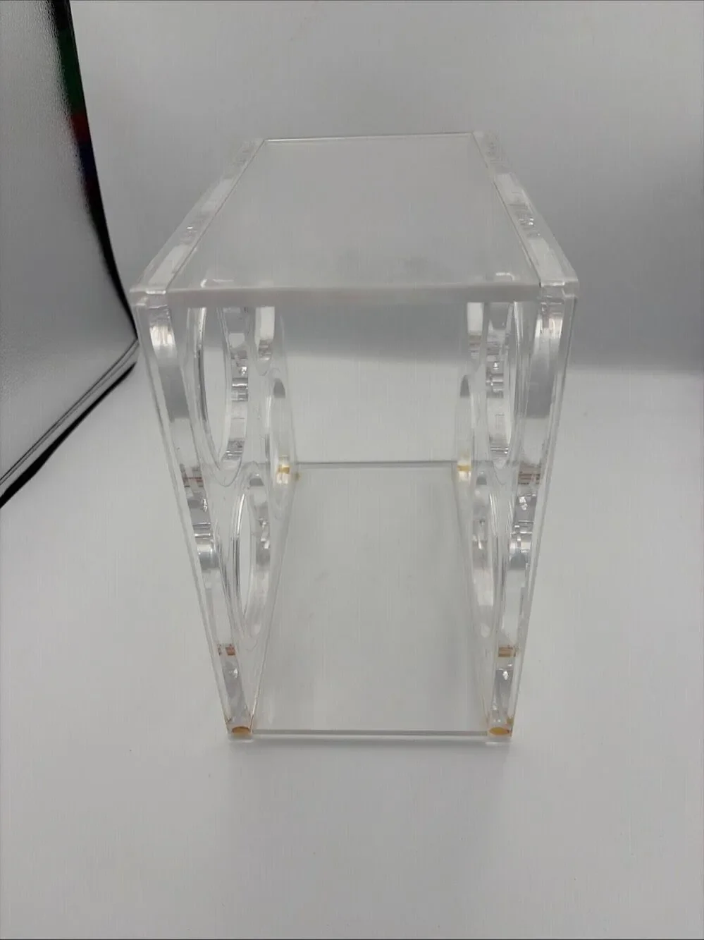 Lucite Clear Acrylic 4 Bottle Wine Rack Holder Mid Century Modern
